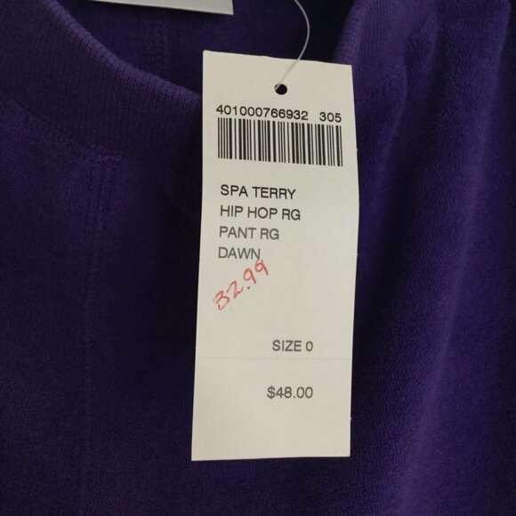 Spa by Chico's Purple Terry Pull-On Pants - Picture 4 of 8